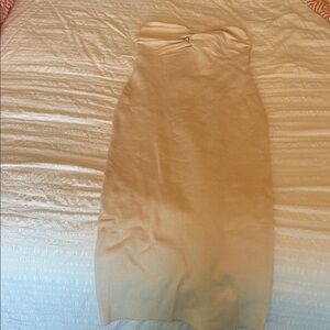 Chic Strapless Beige Dress